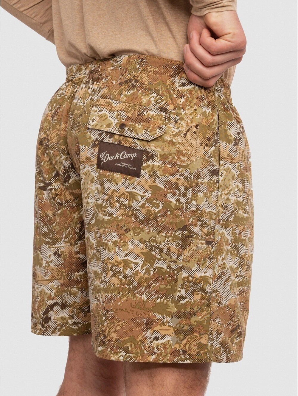 Duck Camp Scout Shorts Men 2XL Wetland Camo 7" Pockets Mesh Lined Drawstring